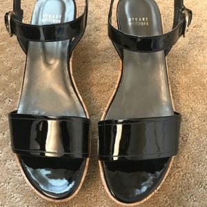 Stuart Weitzman Platform Black Sandals, Size 10.5